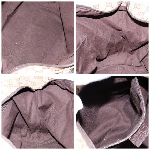 GUCCI GG Canvas Web Sherry Line Tote Bag Beige Red Green 131230 Auth ep10289 - Picture 16 of 16